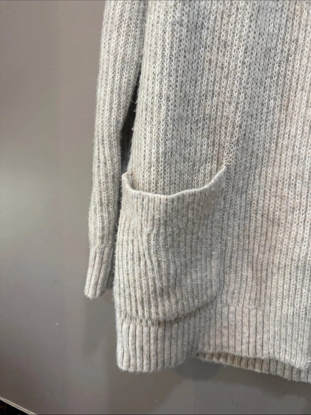 Abercrombie Women's Collar Cable-Trim Open Cardigan - Cream
